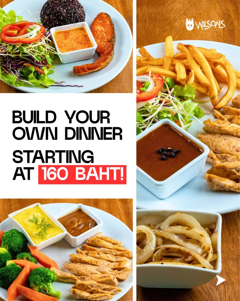 Build your own dinner from 160 baht at Wilson’s Cafe after Phuket sunset views