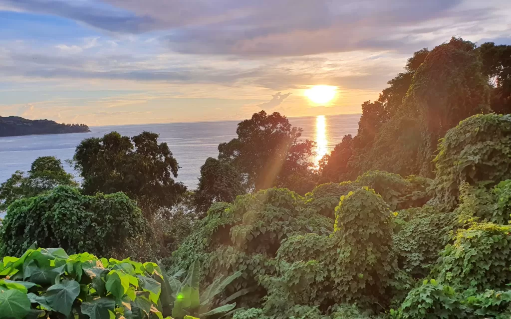 Golden sunset at Laem Singh Viewpoint, one of Phuket’s hidden sunset spots
