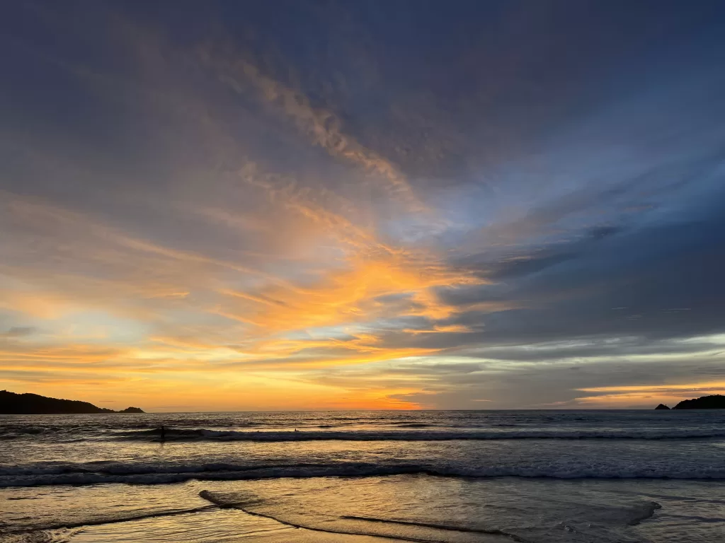 Fiery sunset sky over Patong Beach, one of the top sunset spots in Phuket