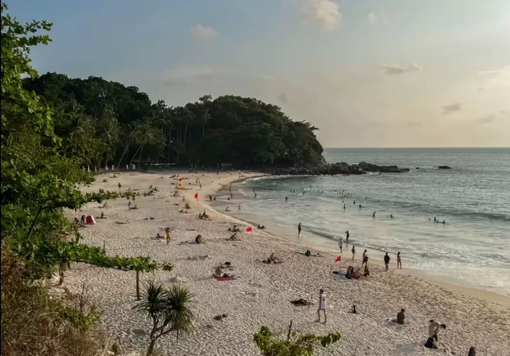 Freedom Beach in Phuket during golden hour, one of the quietest sunset spots in Phuket