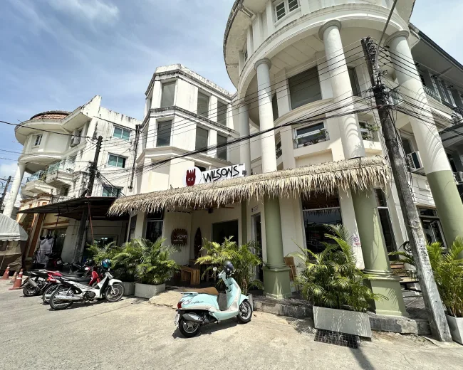 Exterior of Wilson’s Cafe Phuket Town on Bangkok Road in Old Town Phuket